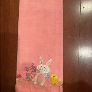 Pier 1 embroidered chick eggs rabbit spring kitchen towel 16" by 26"